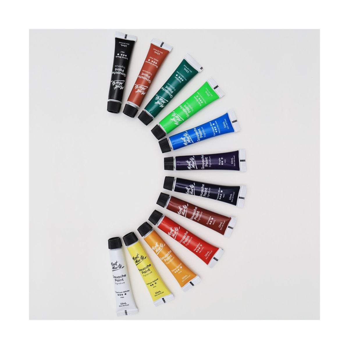 Bộ Màu Vẽ Gouache Mont Marte 12/18 Màu x 12ml - Gouache Paints Set Signature - PMHS0028/PMHS0029