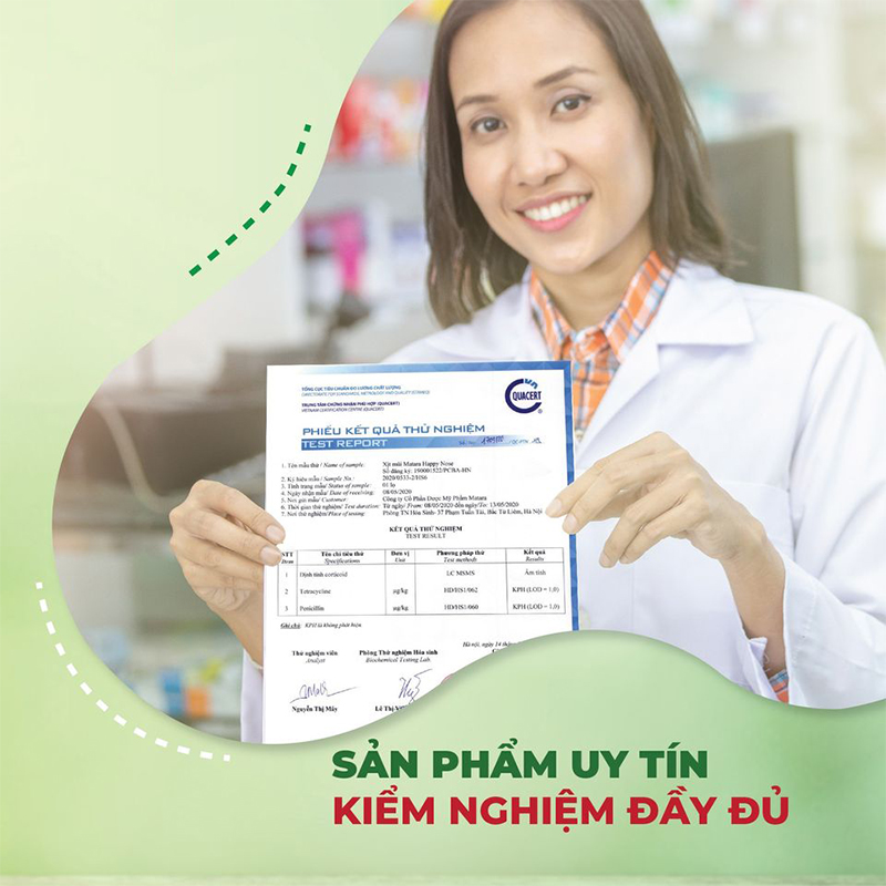 Lọ xịt mũi kháng khuẩn MATARA HAPPY NOSE - Phòng ngừa viêm xoang, các triệu trứng liên quan đến đường hô hấp