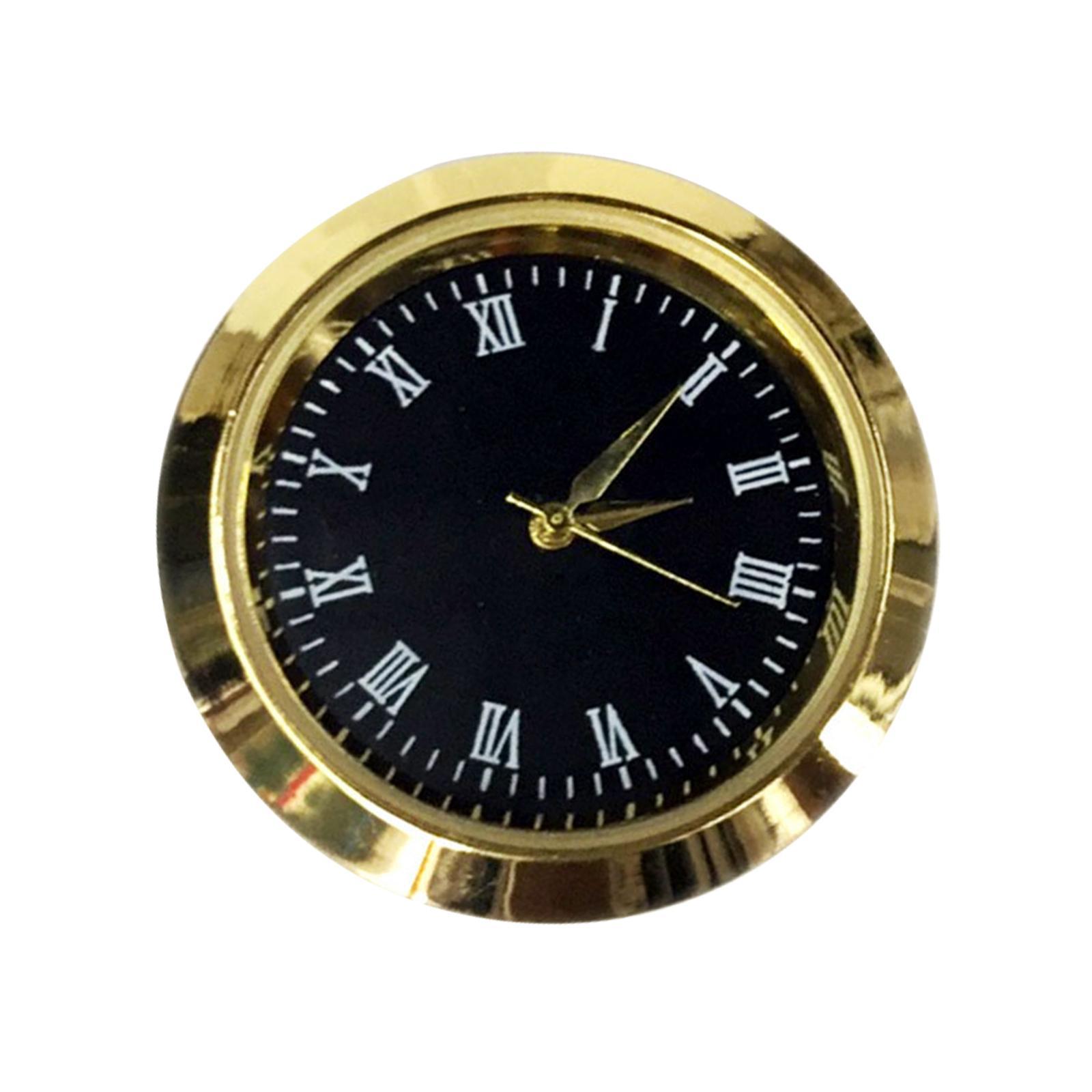 Round Clock Insert Easy to Read Metal Mini Clock Roman Numerals Clock Face