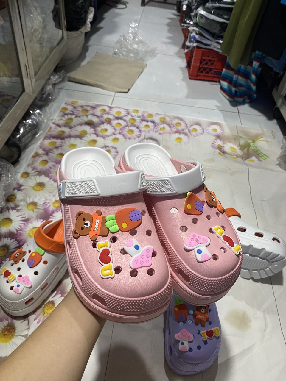 DÉP SỤC NHỰA ĐẾ CAO NỮ 6 MÀU ĐẸP KÈM 6 STICK SIZE 36-40