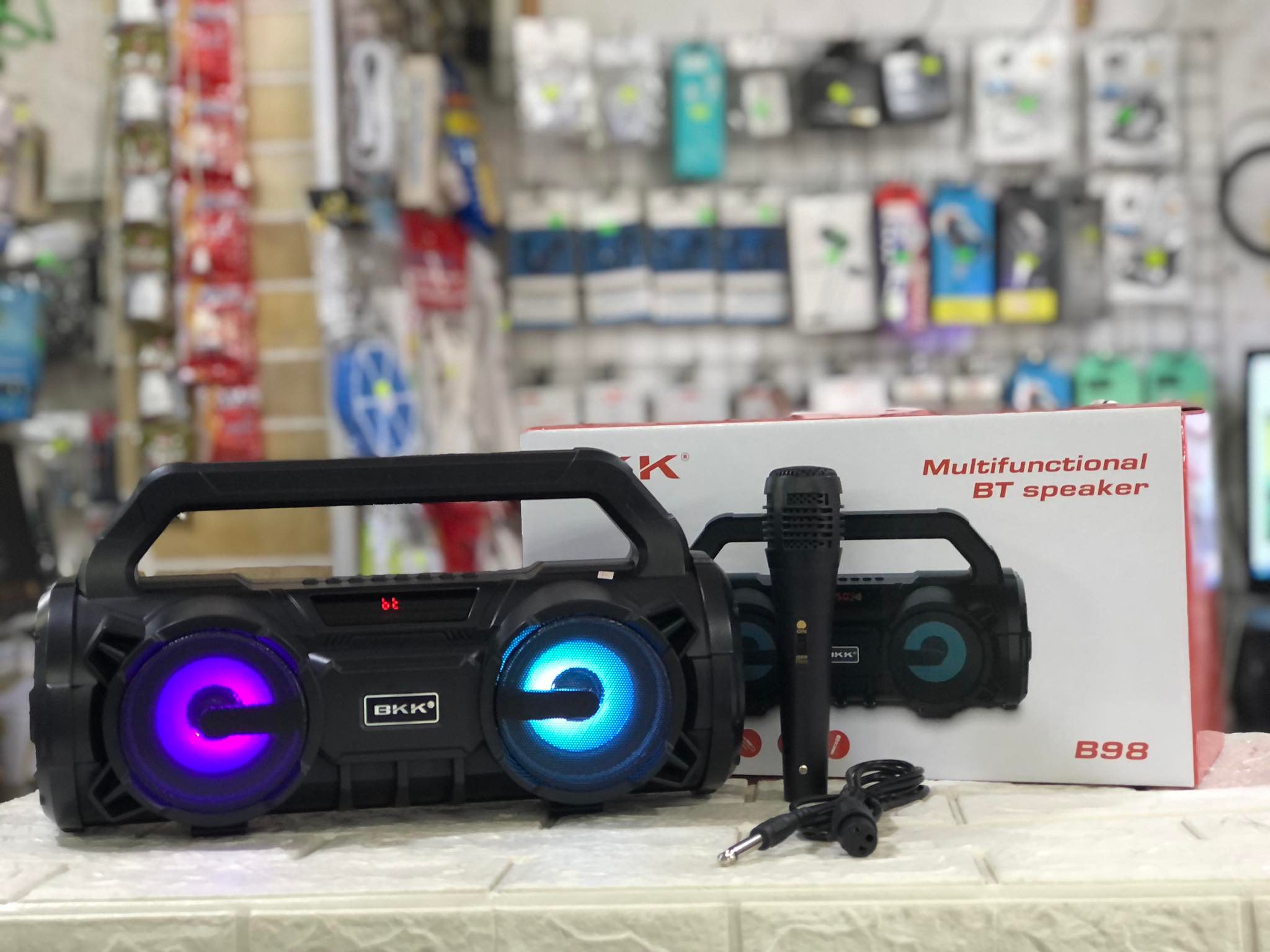 LOA BLUETOOTH KARAOKE BKK B98 ÂM THANH HAY, TẶNG KÈM MICRO CÓ DÂY - HÀNG CHÍNH HÃNG