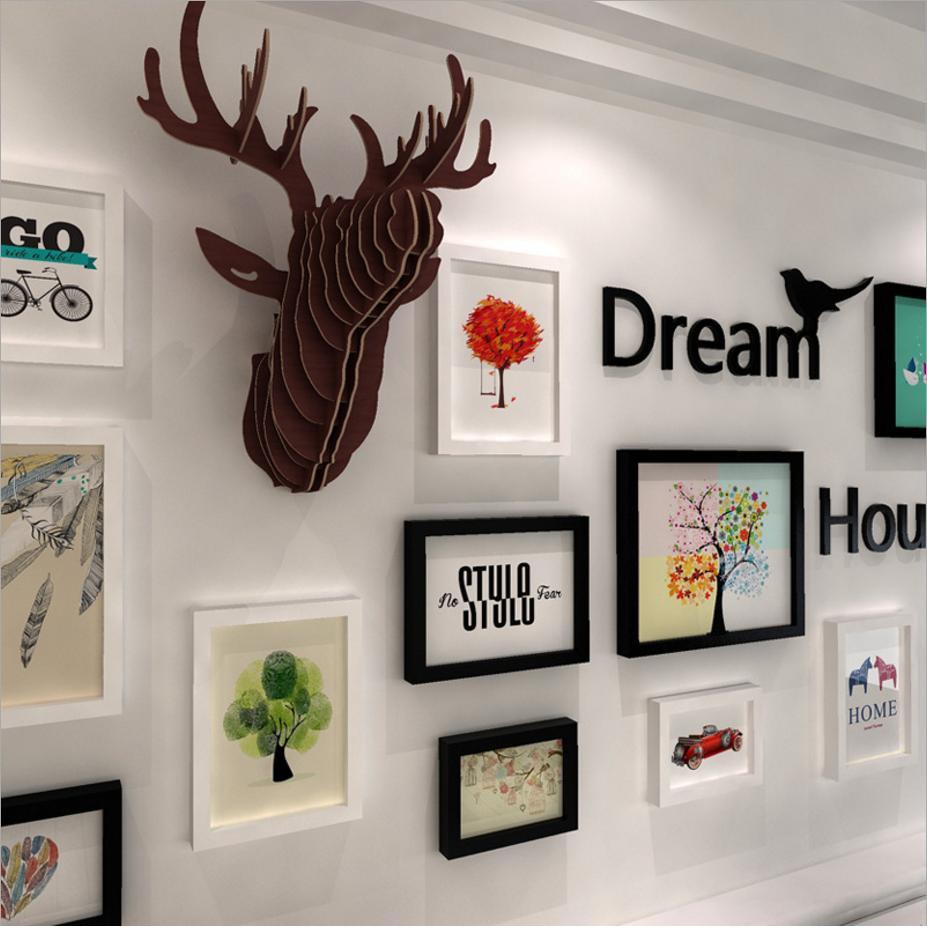 Bộ khung ảnh treo tường trang trí nhà cửa Dream House, Reindeer