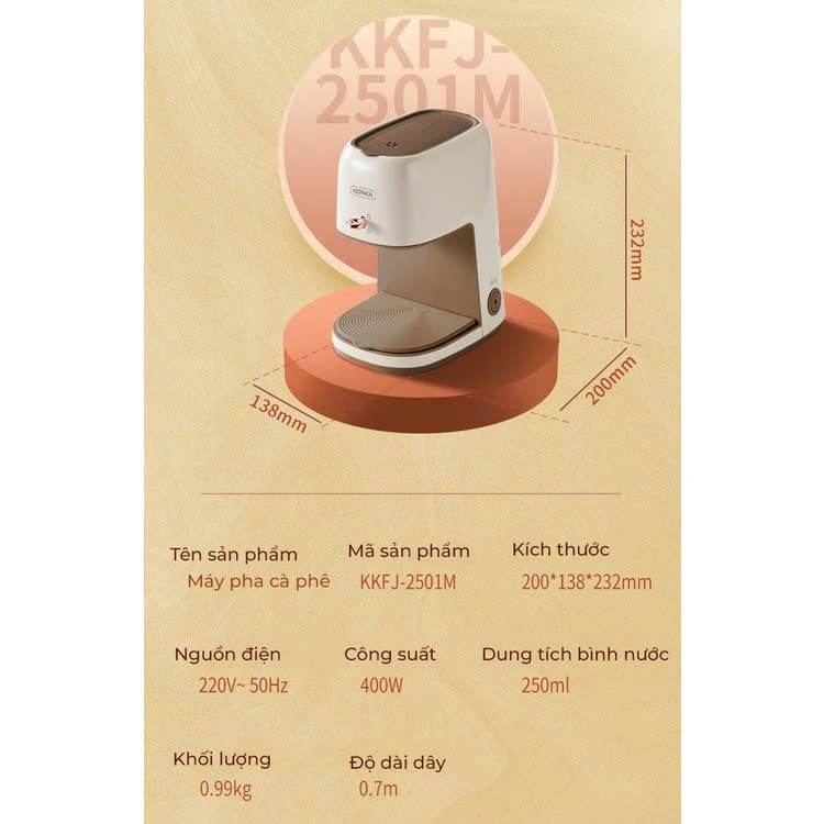 Máy pha trà và cà phê Konka LFKJ-2501, đảm bảo hương vị thơm ngon và đậm đà, hàng chính hãng, BH 12 tháng