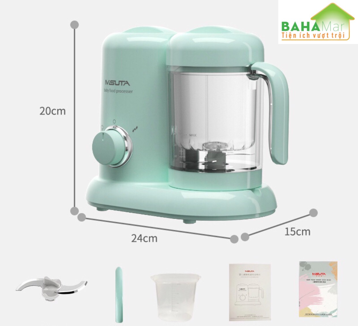 MÁY ĐA NĂNG NẤU THỨC ĂN DẶM CHO BÉ "BAHAMAR" làm thức ăn dặm cho bé nhanh và thuận tiện, sạch sẽ và chuyên biệt