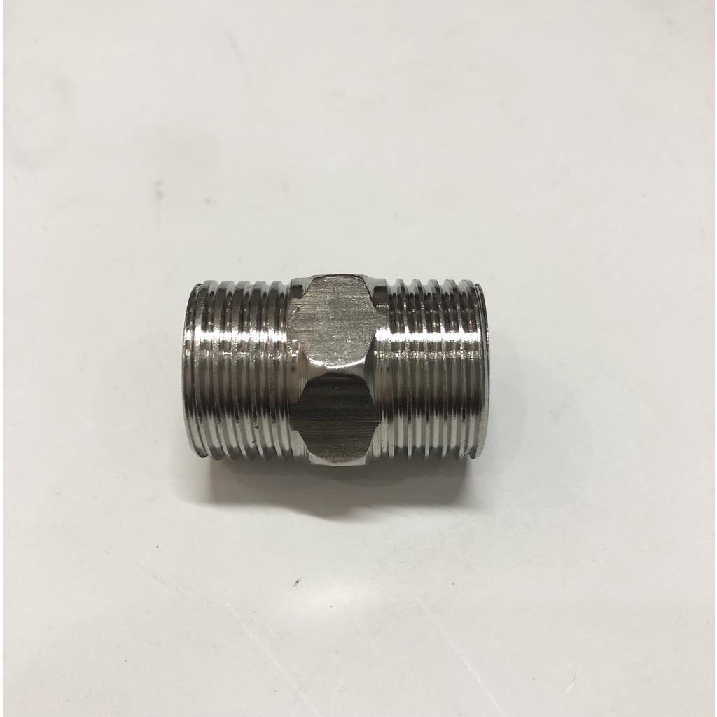 Nối 2 Đầu Ren Ngoài 21mm Inox