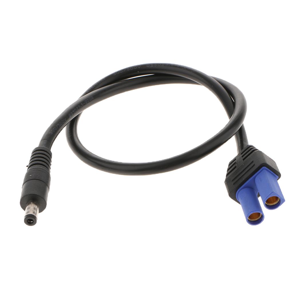20 Inch EC5 to DC 5.5 Mm X 2.5 Mm Coaxial Cable Adapter Cable Black