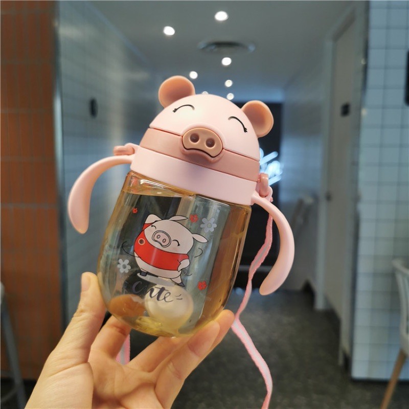 Bình nước hình chú heo xinh xắn cực đáng yêu 350ml