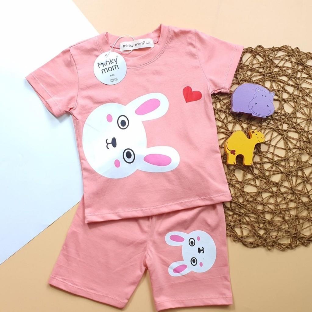 Bộ Cộc Tay Cho Bé FREE SHIP Bộ Minky Mom Cộc Tay Sở Thú Chất Thun Lạnh siêu mềm mịn thoáng mát