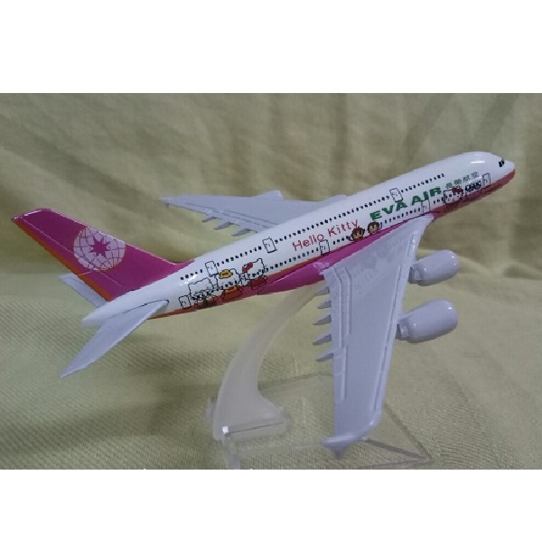 Mô hình máy bay A380 Eva Air - Hello Kitty Pink 16cm