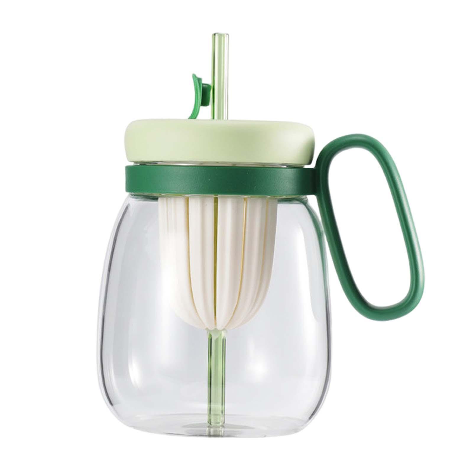 Glass Tumbler with Tea Infuser Water Bottle with Straw for Teen Girls Hiking