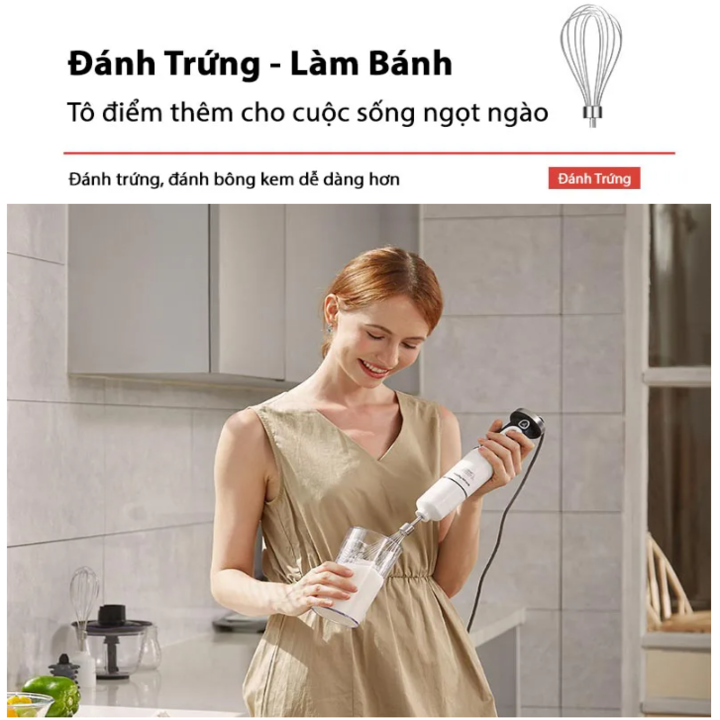 Máy xay sinh tố cầm tay 4 trong 1 Morphy Richards MR6006, công suất 600W, tích hợp 8 tốc độ quay cùng chế độ Turbo, dung tích cối chứa 500ml- Hàng chính hãng