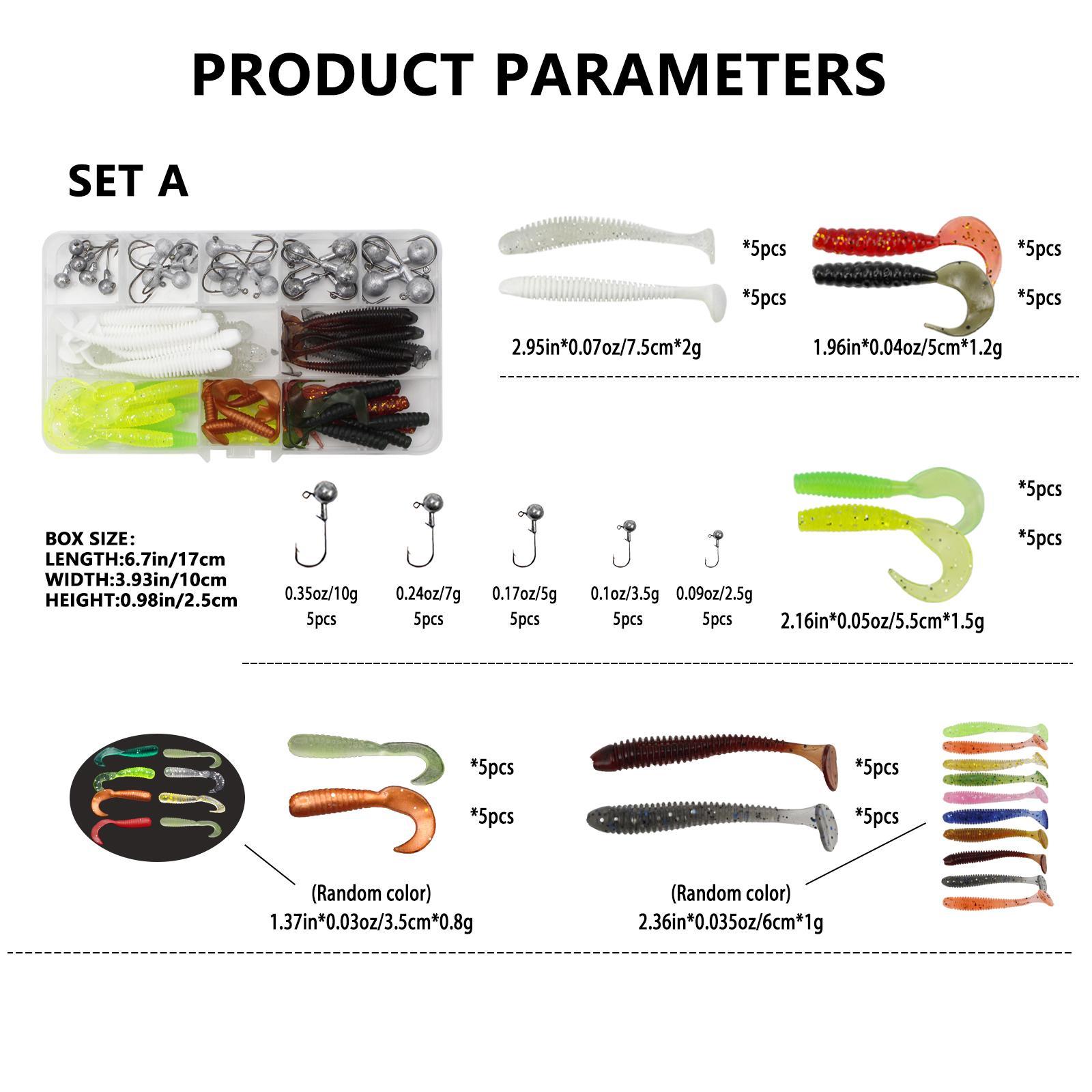 Fishing Lures Set for Bass Trout Portable Fishing Baits Crankbait Spoon Jigs