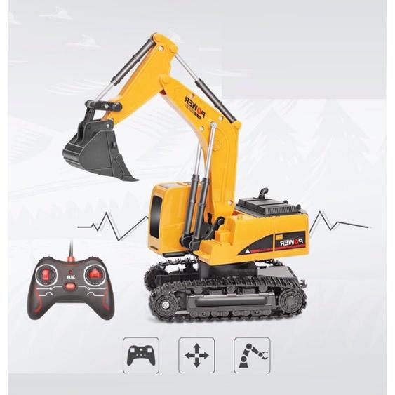 Máy Xúc Điều Khiển Từ Xa , Pin Sạc, 5 Chức Năng, Di Chuyển 4 Chiều, Bánh Di Chuyển Xích (Hàng Chất Lượng)