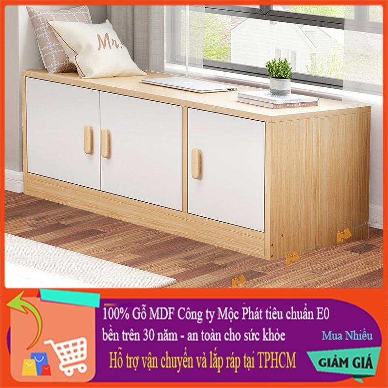 Made in VN Tủ gỗ thấp tủ kê cửa sổ, ban công nhiều ngăn có cánh cửa gỗ mdf 17mm công ty Mộc Phát  AN028