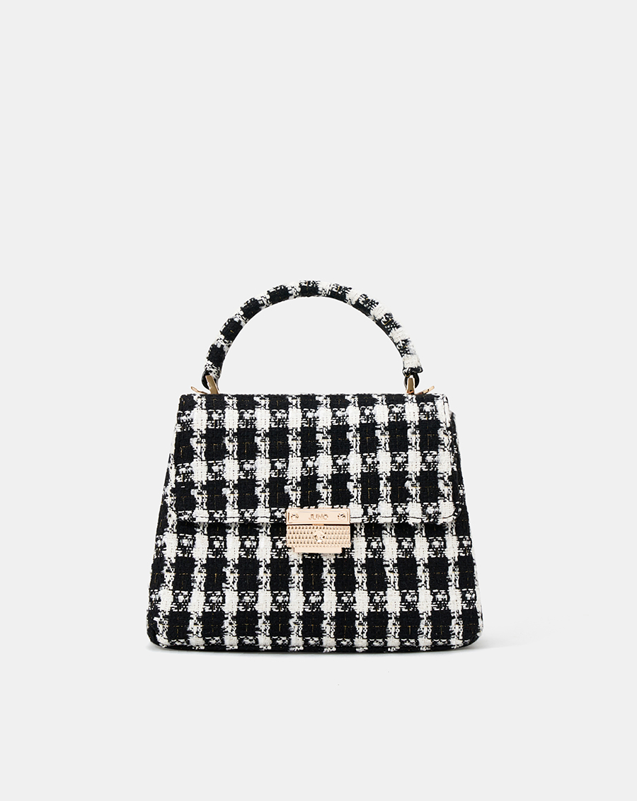 Túi Xách Nữ Thời Trang JUNO Cỡ Nhỏ Top Handle Phối Tweed TXN748