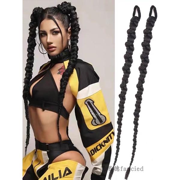 Tóc giả bện con rết cá tính phong cách âu mỹ dài 65cm - Maben