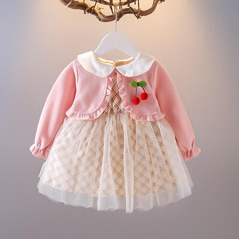 [1:H10] Váy đầm mùa thu giả 2 mảnh họa tiết caro dễ thương cho bé gái