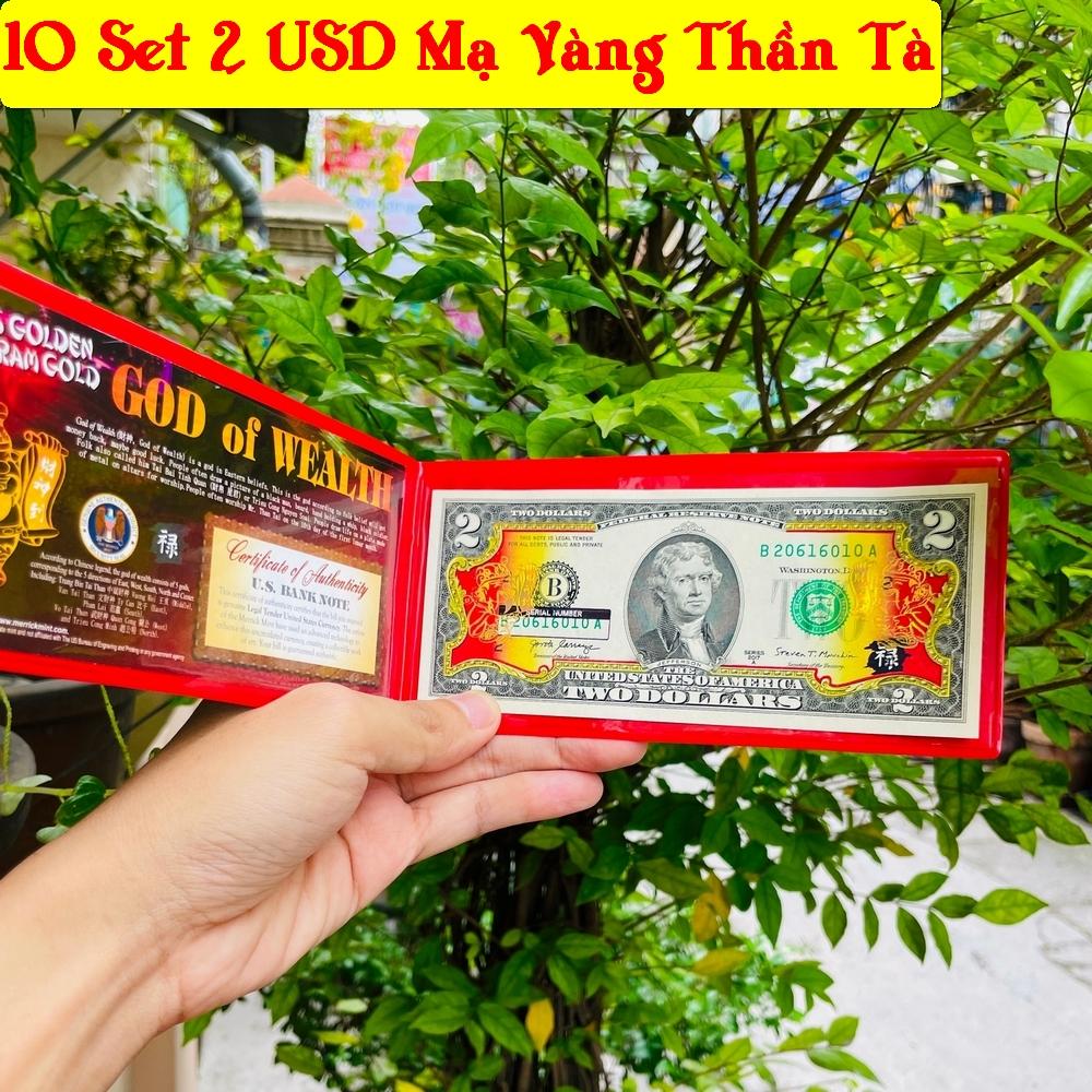 Bộ Quà Tết tờ 2 USD in Thần Tài Vàng tài lộc, quà tặng ý nghĩa - bao da đỏ VỚI THIẾT KẾ SANG TRỌNG VÀ MANG LẠI SỰ MAY MẮN