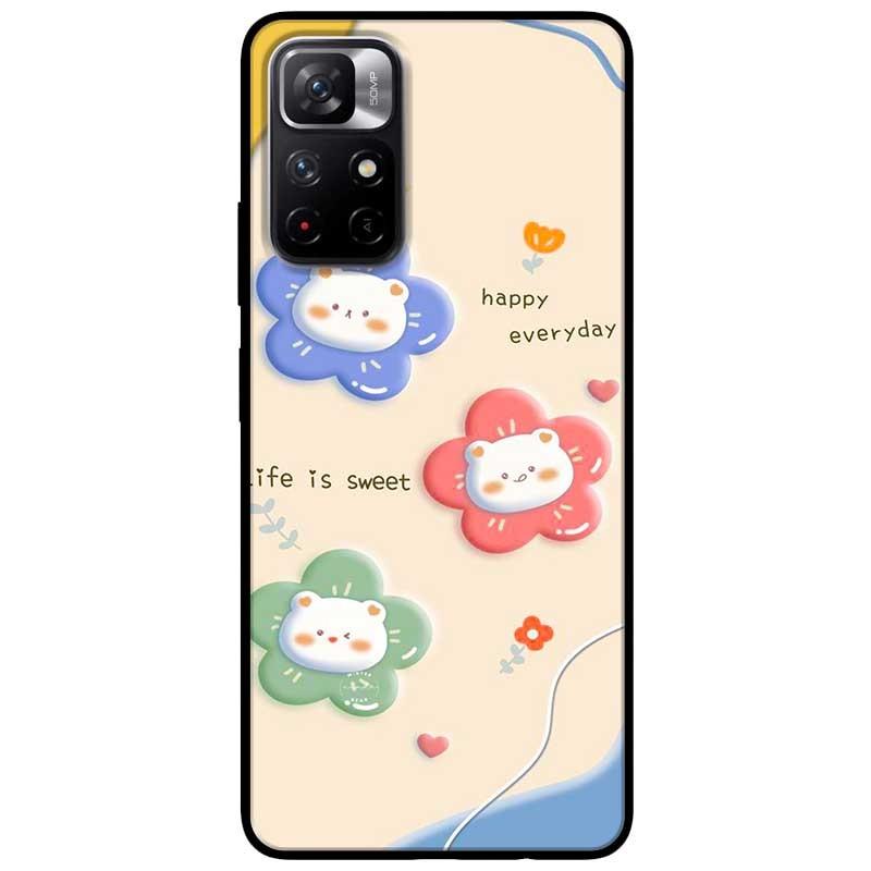 Ốp lưng dành cho Xiaomi Redmi Note 11 5G - Redmi Note 11T - Redmi Note 11S mẫu Gấu Hoa 3 Màu
