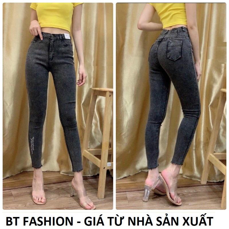 Quần Bò Nữ Kaki Thun Giả Jean Co Dãn Mạnh, Mặc Thoải Mái - BT Fashion