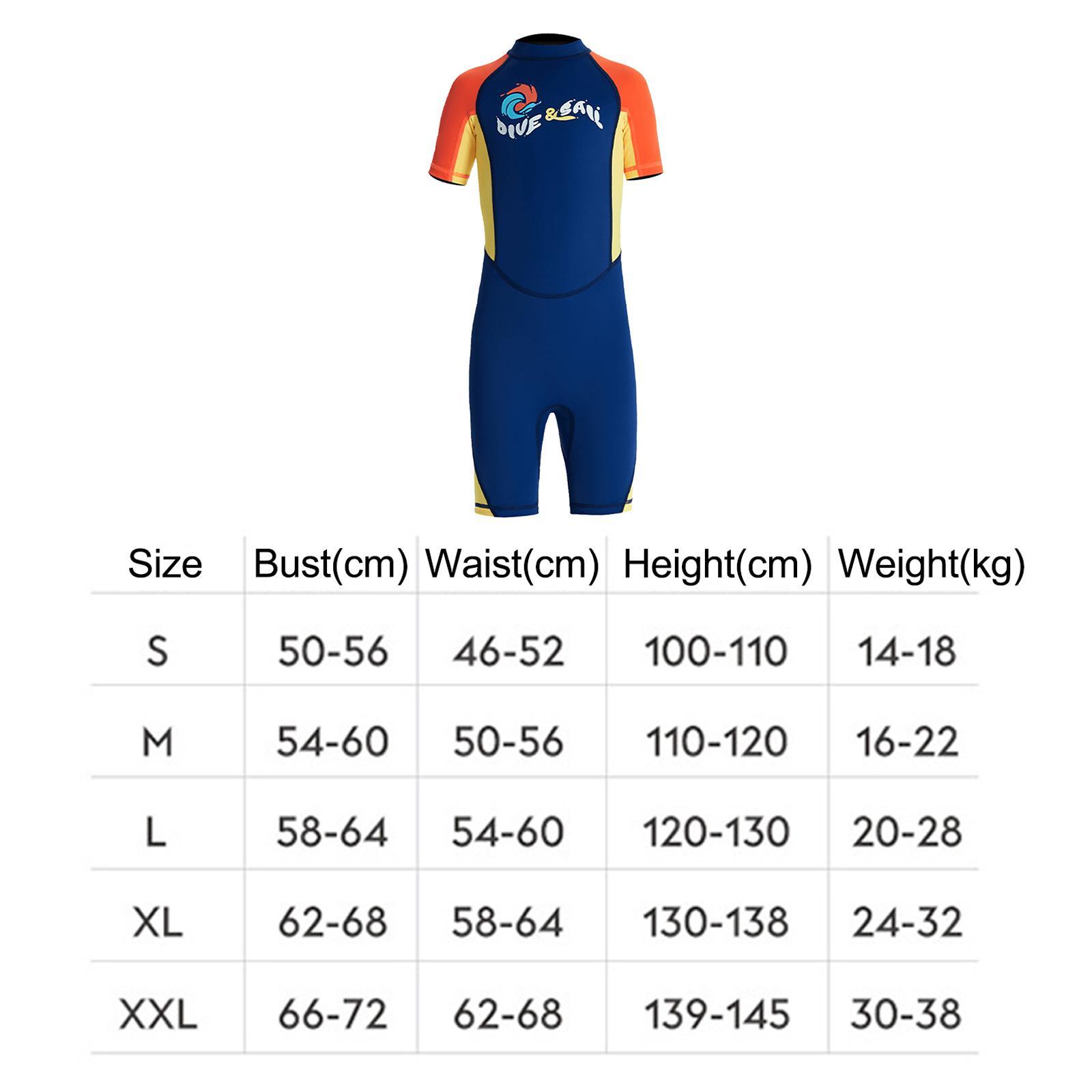 Kids Wetsuits Children Wet Suit Boys Diving Suit Short Sleeve Swimsuit Back Zip Shorty Wetsuit for Swimming Kayaking Diving Surfing