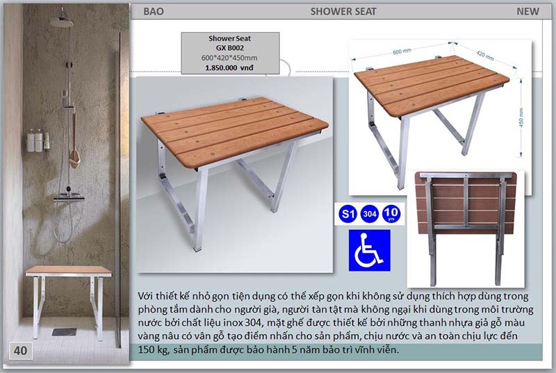 Ghế Xếp Phòng Tắm GX – B002