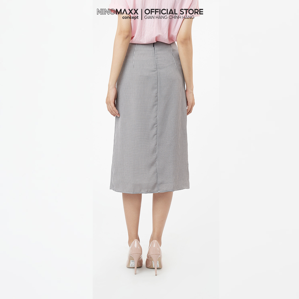 N&amp;M Váy thời trang Nữ hoạ tiết caro xẻ tà 2010055