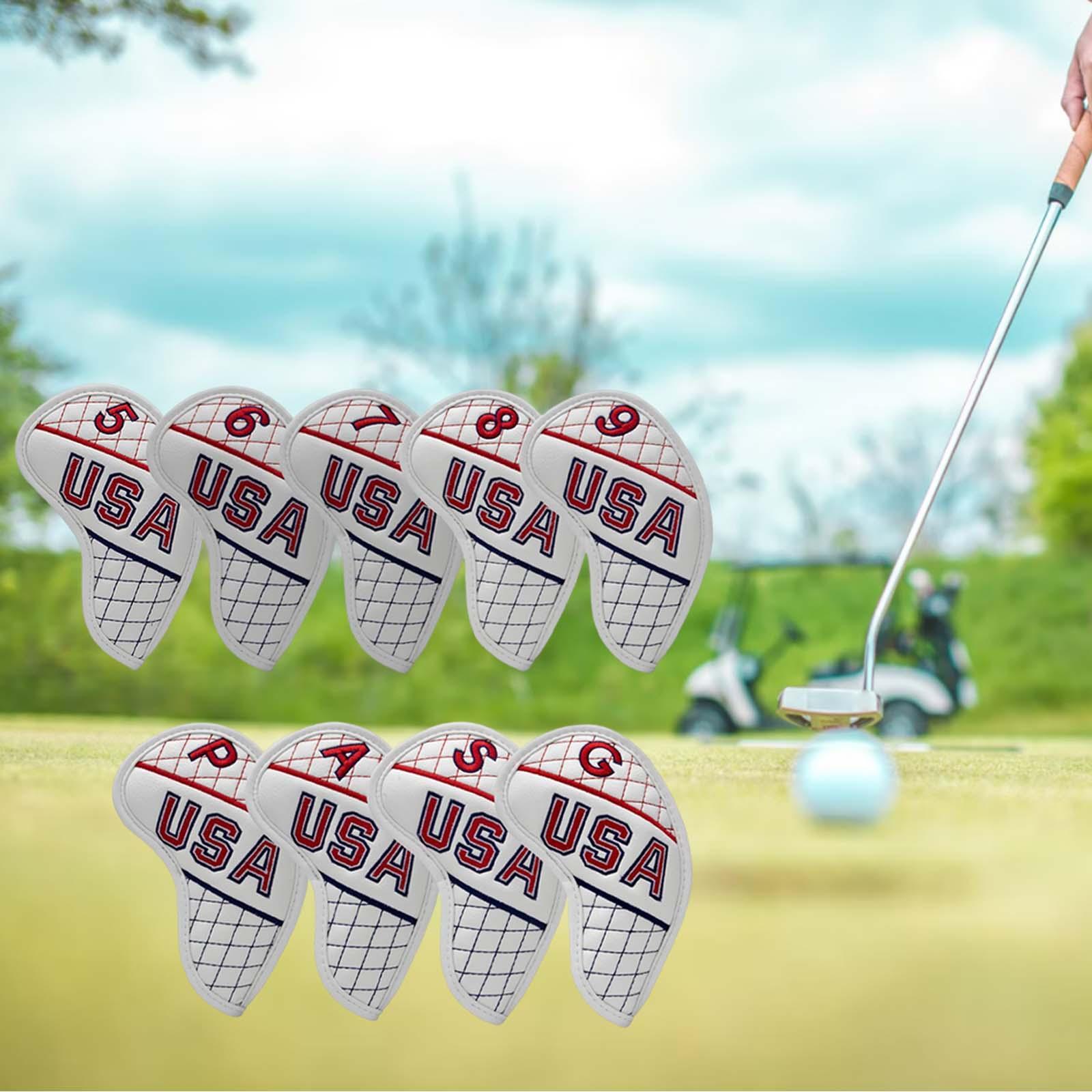 9x Premium Golf Head Iron Cover Set W/ Number Case 5,6,7,8,9,P,A,S,G for Irons All Brands
