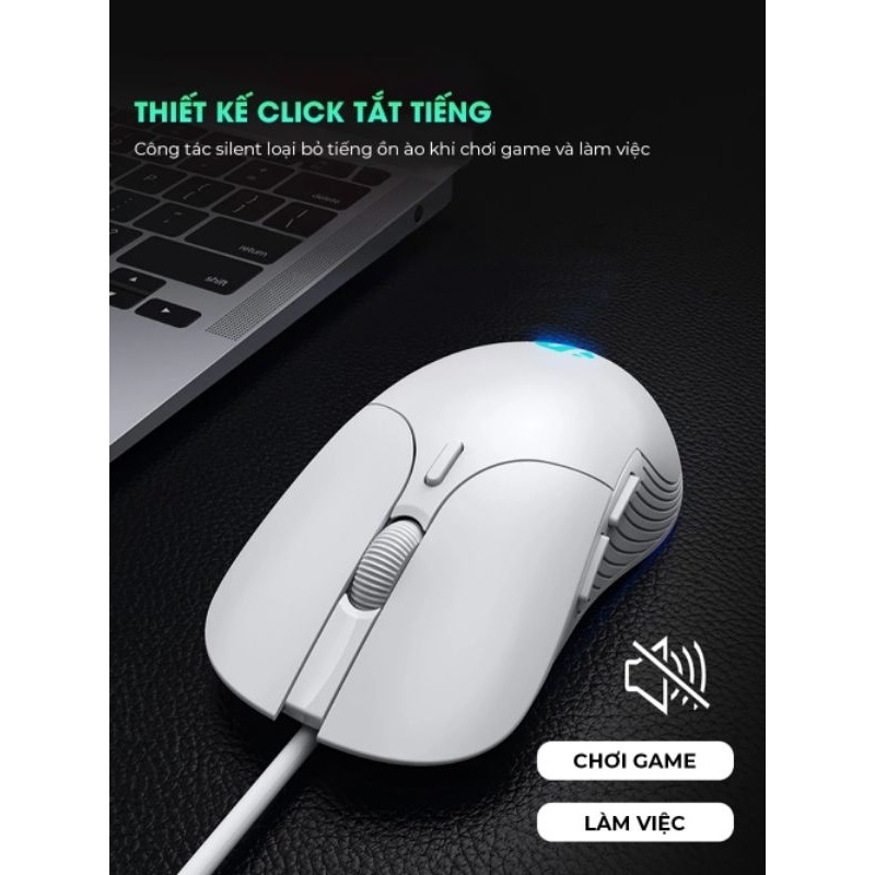 Chuột máy tính chơi game TEKKIN X22 bản có dây DPI 3600 thiết kế công thái học phù hợp cả gaming và làm việc - hàng chính hãng