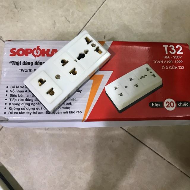 Ổ cắm 3 cửa,3 lỗ T32