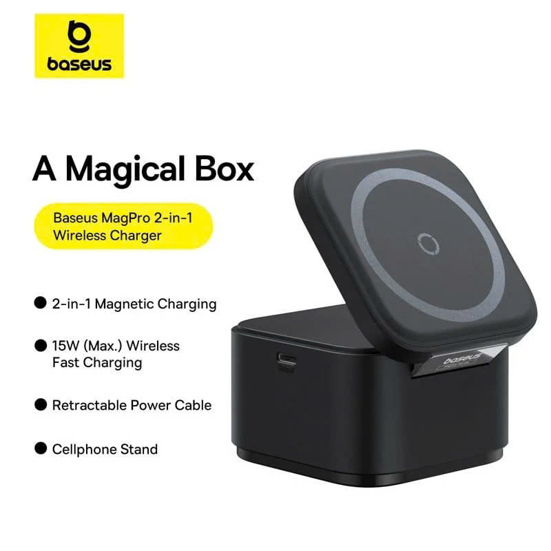 Đế Sạc Không Dây Baseus MagPro 2-in-1 Magnetic Wireless Charger 25W [ hàng chính hãng ]