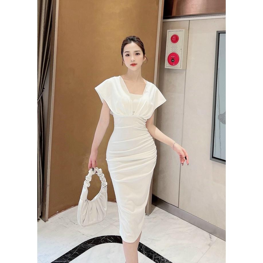 Đầm nữ dự tiệc ôm body vai bèo cánh tiên đa màu sắc sang chảnh, quý phái.