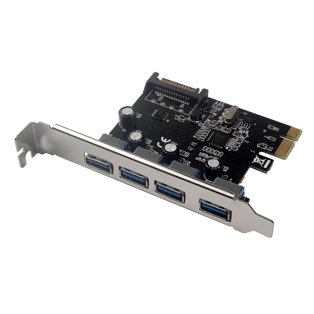 Hình ảnh 4 Ports PCIE to USB 3.0 Expansion Card - Interface USB 3.0 4-Port  Card