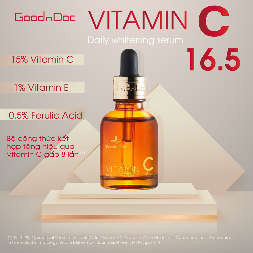 Serum Chuyên Nám Goodndoc Vitamin C 16.5 Daily Whitening Serum Giúp Trắng Sáng Da, Hỗ Trợ Giảm Thâm Nám, Chống Lão Hóa - GoodnDoc Vitamin C 30ml