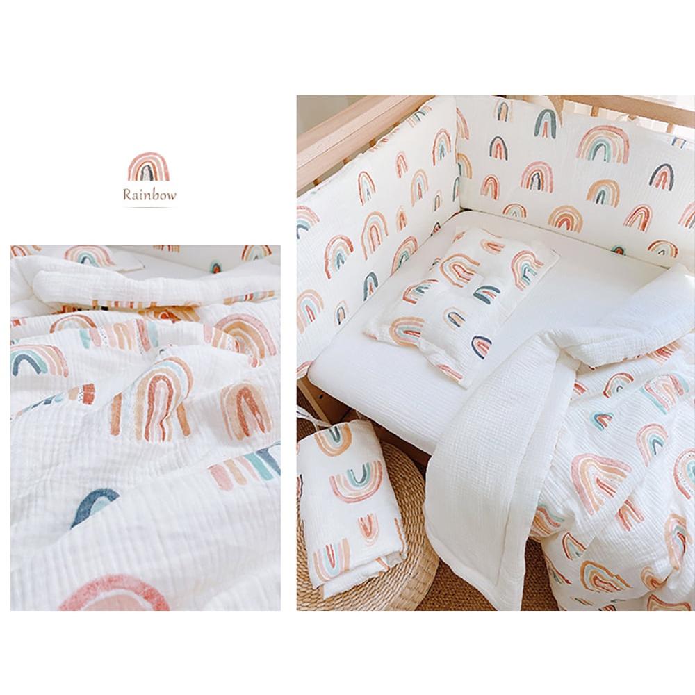 Combo quây, chăn ga &amp; gối vải RUNA KIDS - Chất liệu Cotton Organic cao cấp, mềm mịn, siêu thoáng khí cho bé