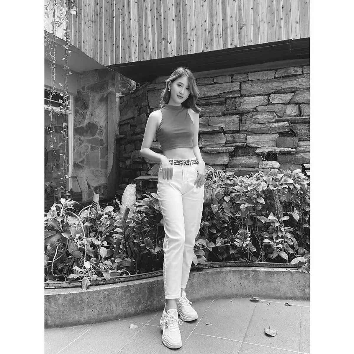 Áo thun croptop cổ lọ KHÔNG TAY - nhiều màu - chất dày