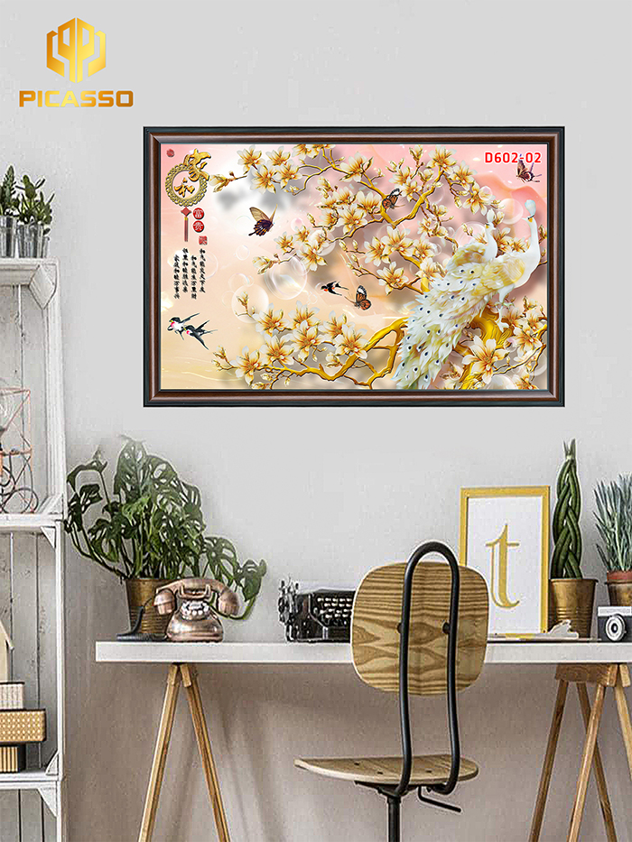 Tranh kính Hoa ngọc D602 02