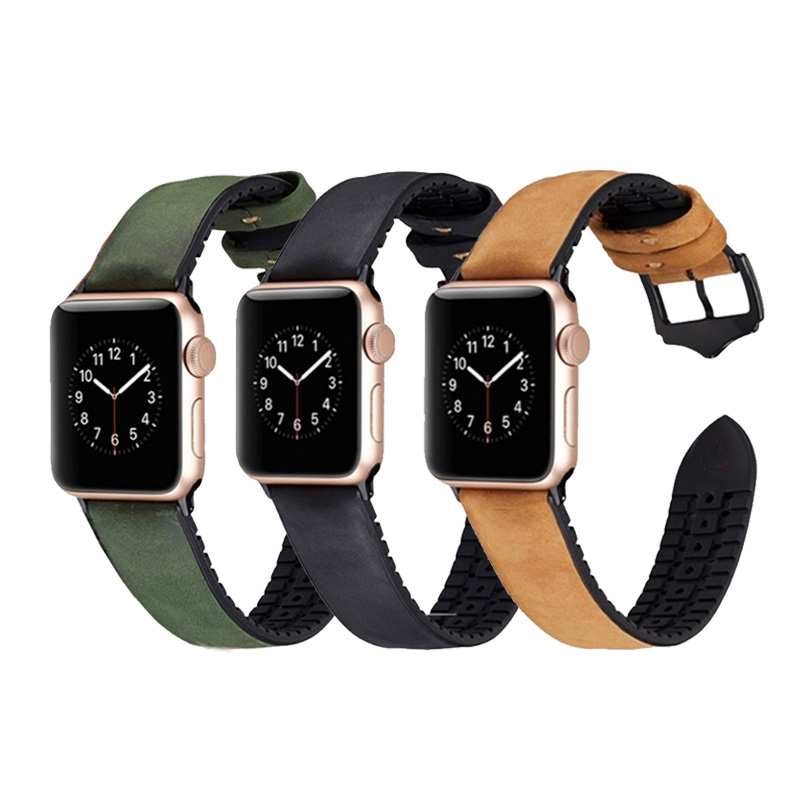 Dây da thay thế cho Apple Watch Hybrid chống ẩm thời trang 2020