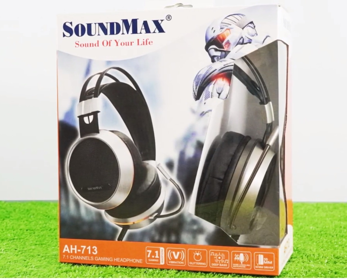 Tai nghe gaming 7.1 chụp tai 1 chân cắm USB SOUNDMAX AH-713 - Hàng chính hãng