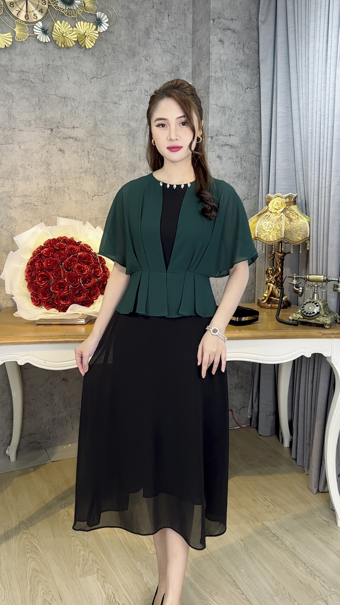 Đầm Trung Niên [ Linh Trà ] (TM 530) Bigsize Màu Sắc Trẻ Trung Tươi Sáng Họa Tiết Sang Trọng Đi Làm Đi Tiệc Cho Bà