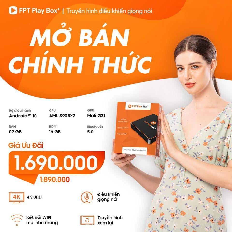 FPT Play Box 2020 plus 4K model T550 Android Tivi Box điều khiển giọng nói