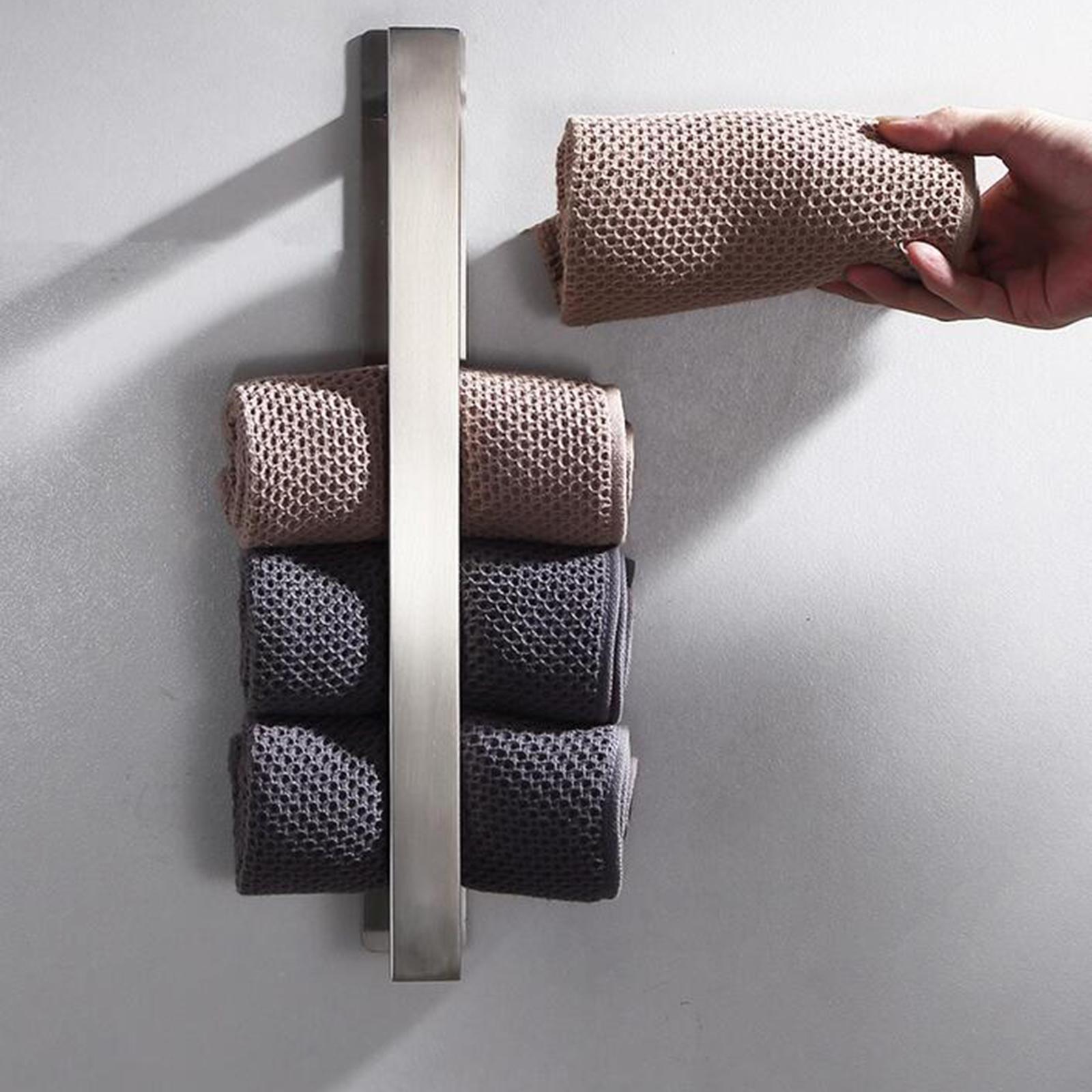 Self-Adhesive Towel Rail Rack Holder Shelf No Drilling for Bathroom Kitchen