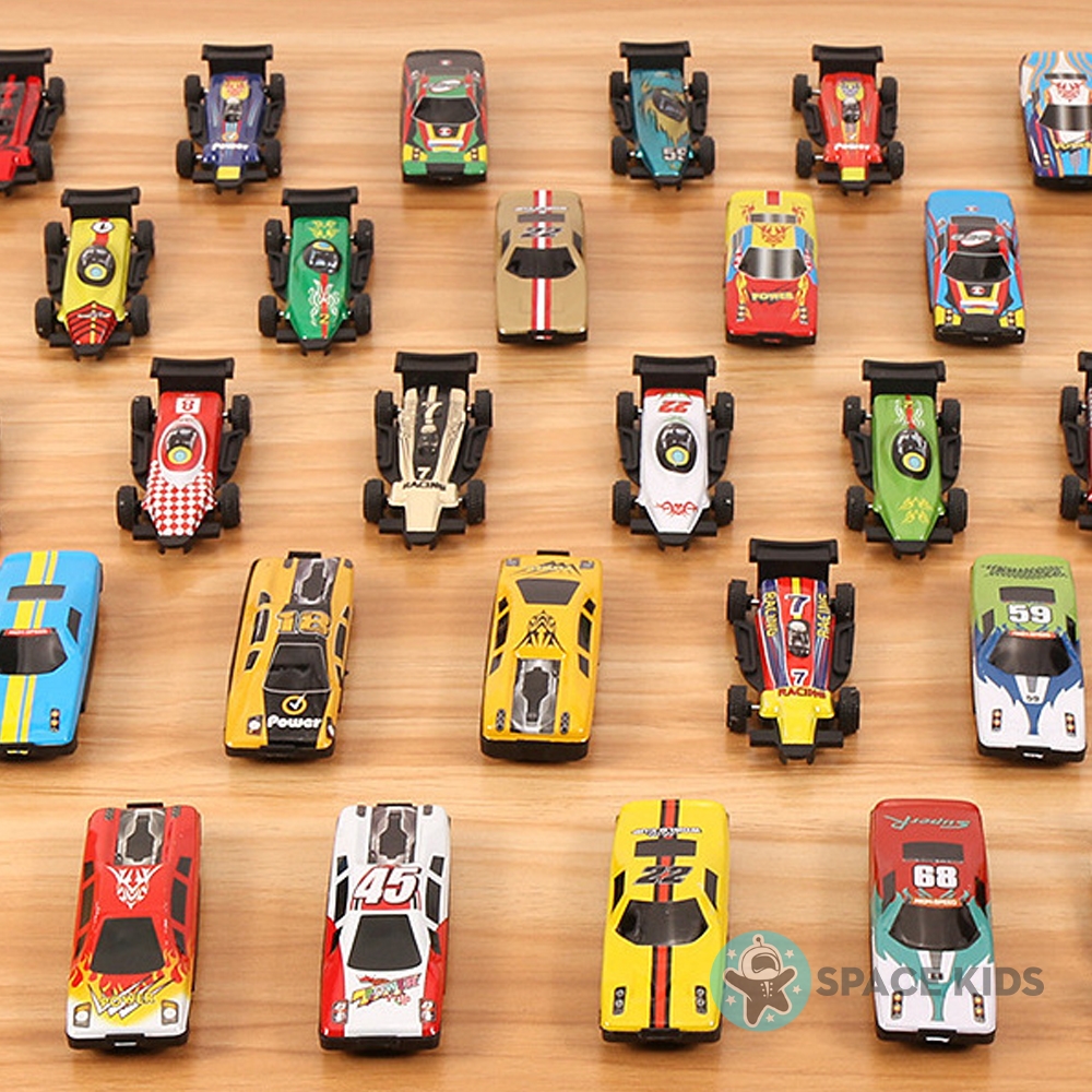 Set 50 mô hình ô tô kim loại cho bé, xe đua nhiều màu sắc chất liệu hợp kim