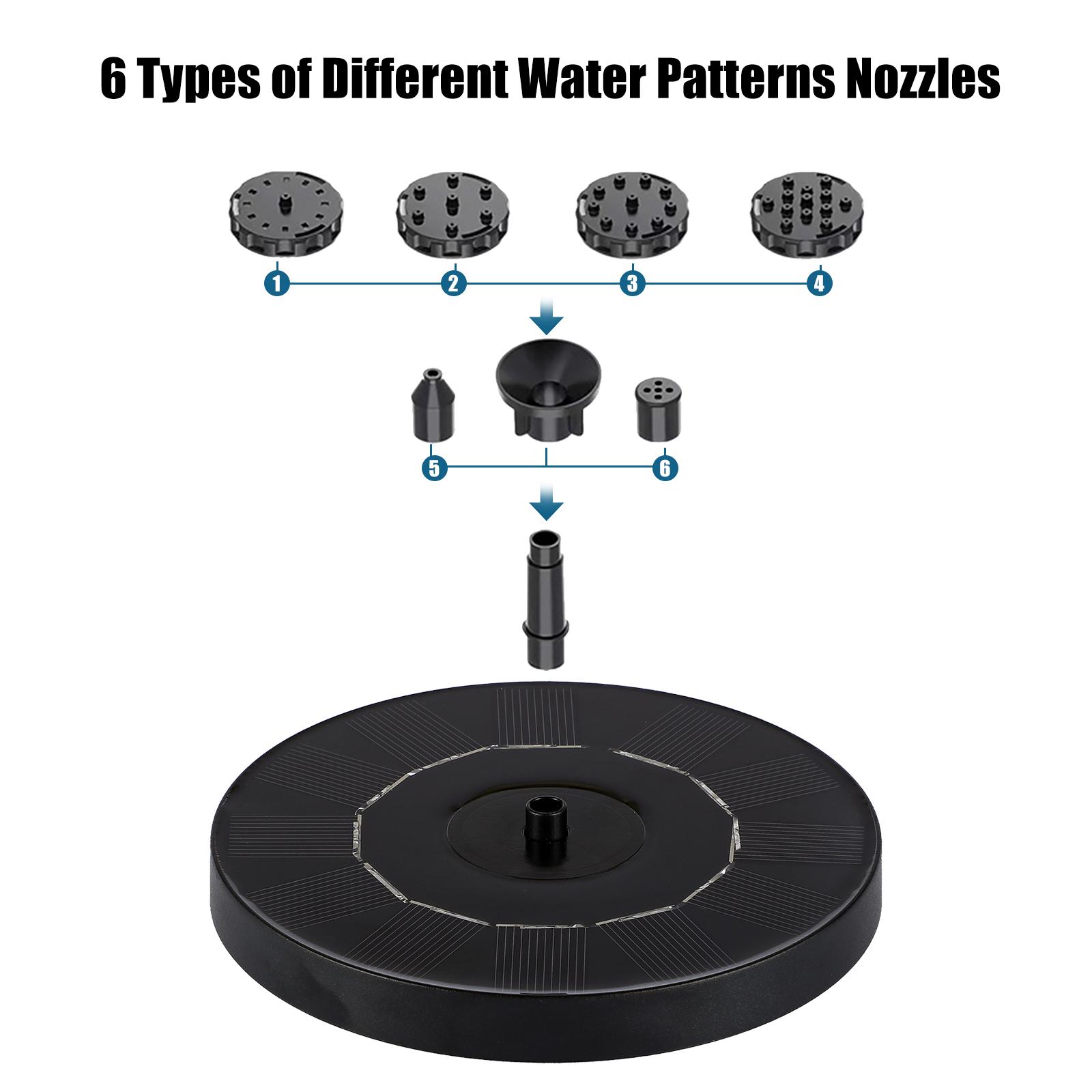 Máy bơm phun nước mặt trời với 6 vòicho bể cá bể bơi