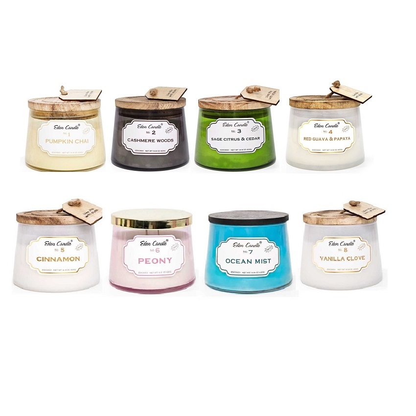 [BST Đủ mùi hương Size 420gr] Nến thơm Eden Candle FTRAMART EDC0001, Trang trí và làm thơm phòng