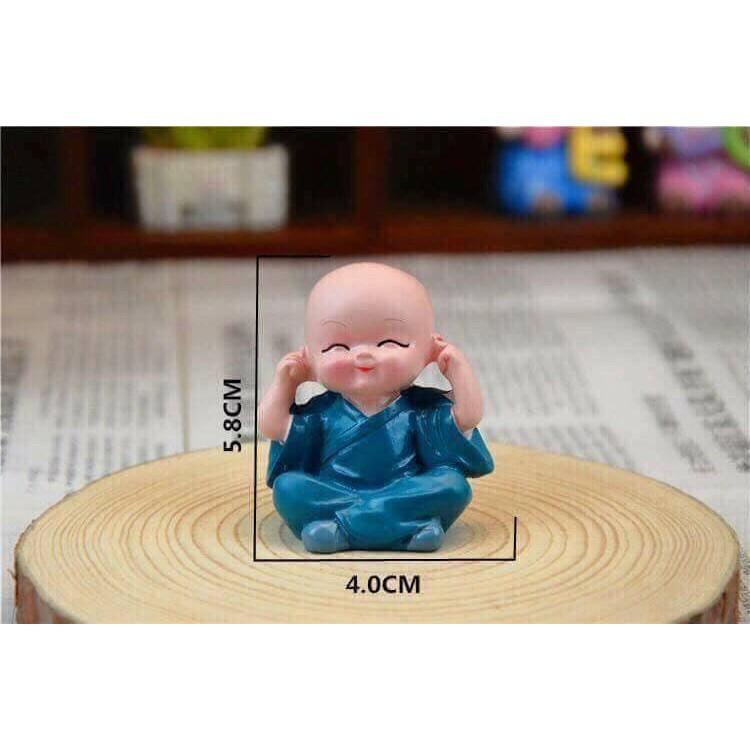 bộ tượng 4 chú tiểu giúp tĩnh tâm, trang trí bàn làm việc, ô tô