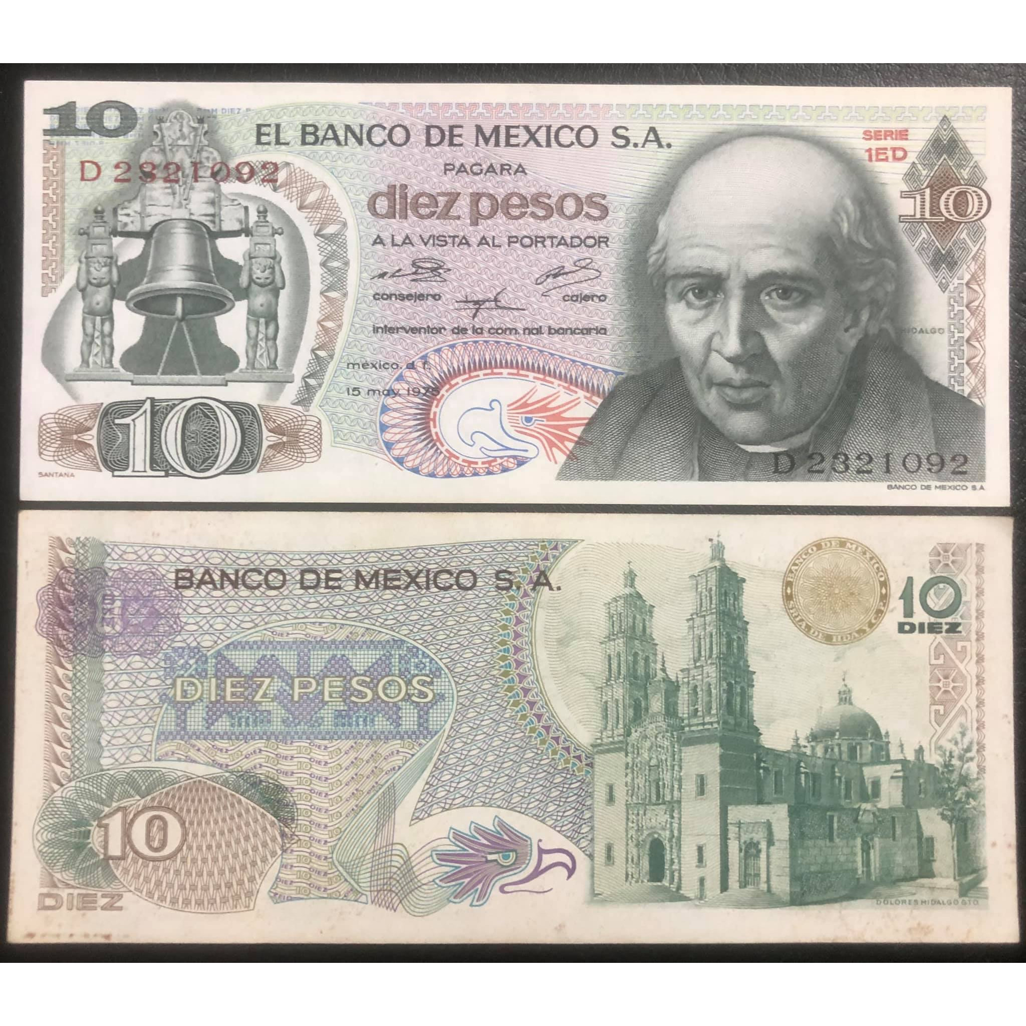 Tiền cổ Mexico 10 pesos sưu tầm