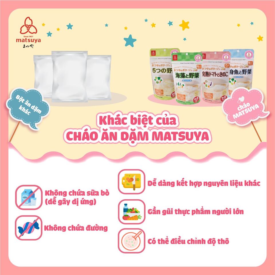 Cháo Gạo Koshihikari Ăn Dặm Matsuya Cá Thịt Trắng Và Rau Gói 60g - Dành Cho Bé Từ 6 Tháng