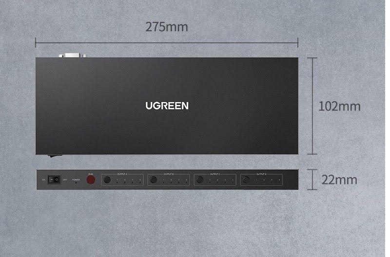 Ugreen UG70436CM289TK 4K 60hz hdmi 2.0 Matrix 4 vào 4 ra vỏ sắt màu đen - HÀNG CHÍNH HÃNG