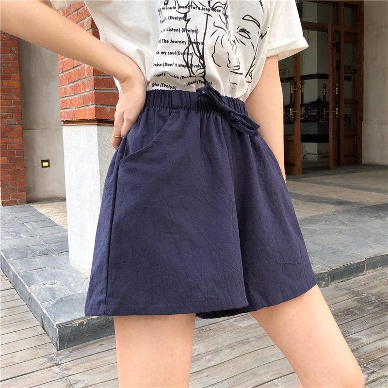 Quần Đùi Nữ Chất Đũi Siêu Mát Siêu Xinh Quần Short Cạp Chun Co Dãn Mềm Mát